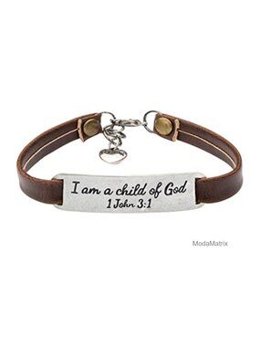 Inspirational Faith Leather Wrap Bracelet Religious Christian Gift